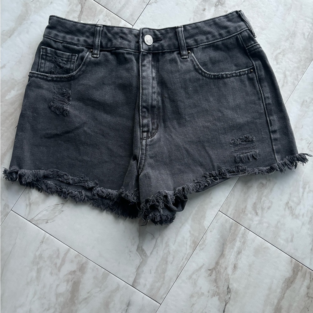 PacSun Black Jean Shorts High-Waisted Distressed